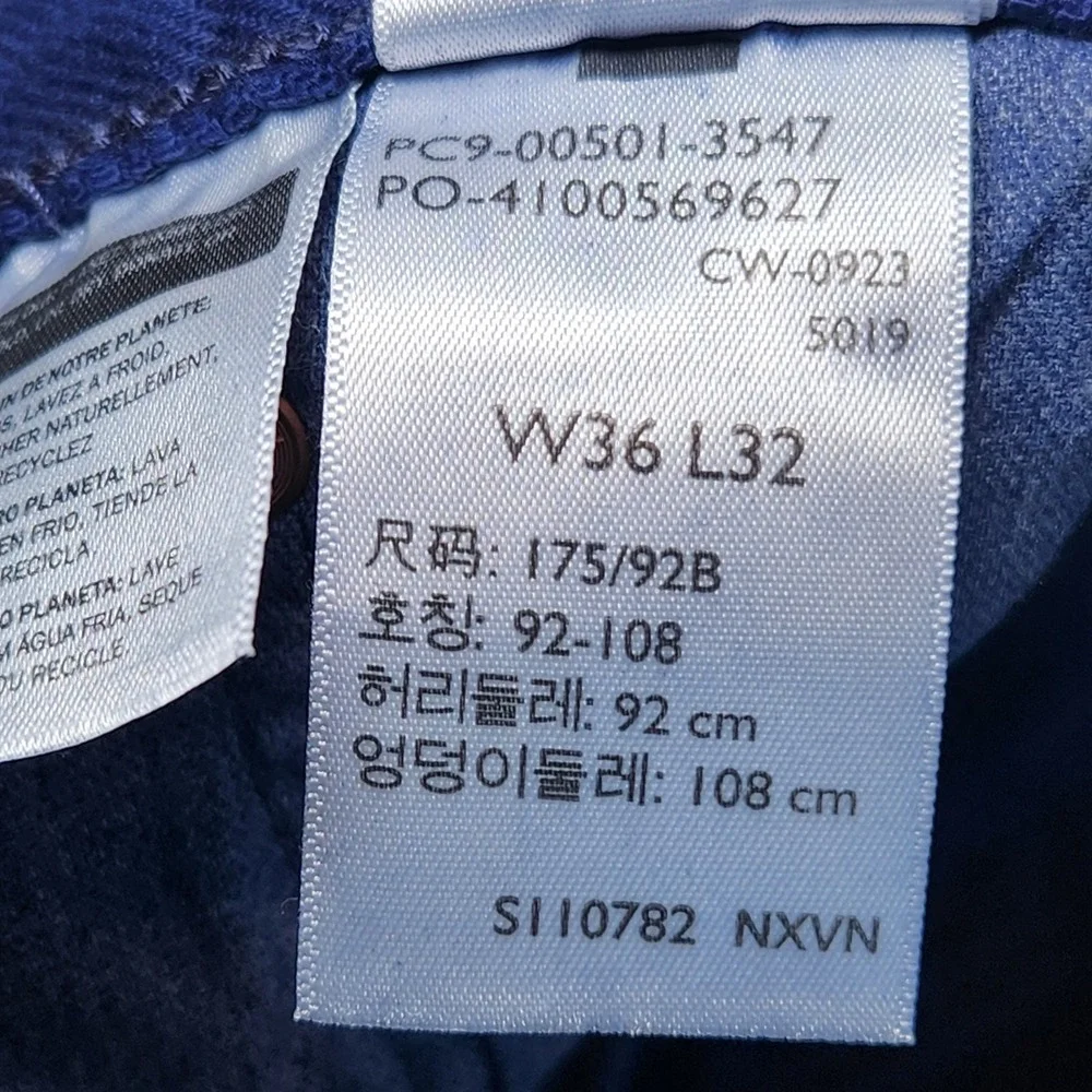 LEVI'S 501 Original Fit Straight Jeans Mens 36 x 32 Cobalt Blue Colorful NEW